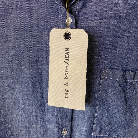 Rag & Bone blue chambray button down shirt size small - Picture 5 of 6